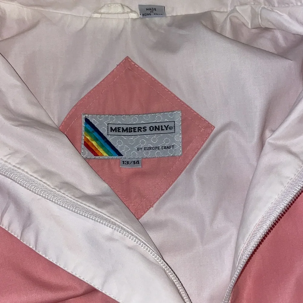Pink vintage Members Only puffed sleeve jacket size L 13/14 - Picture 8 of 11